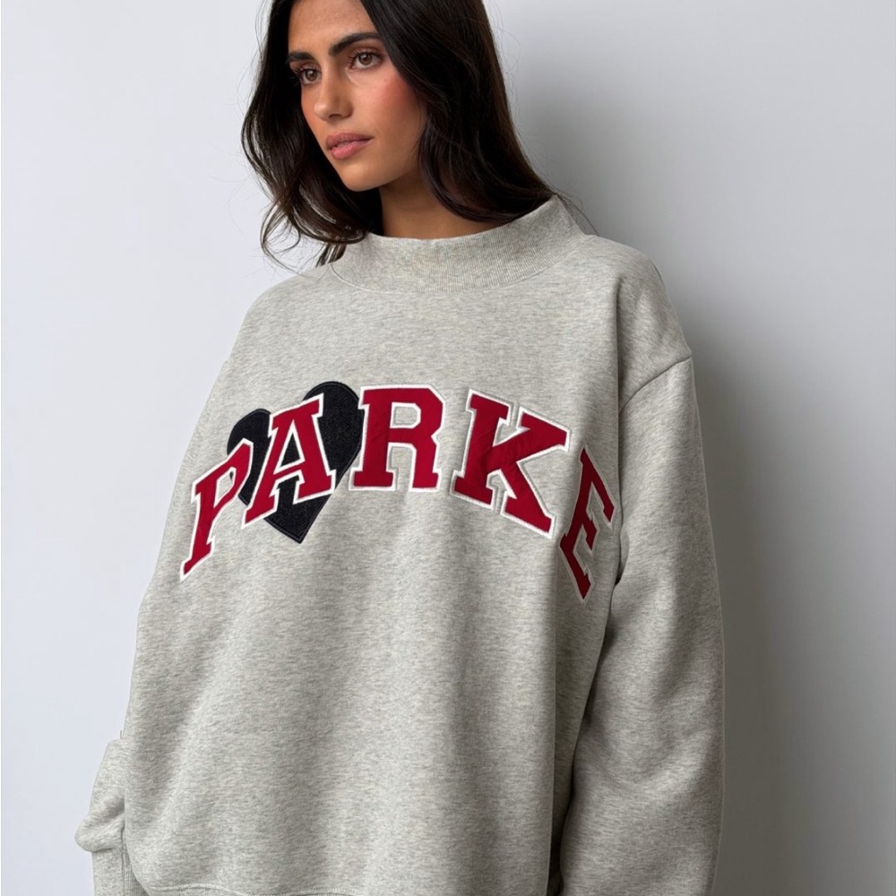 Sold out parke denim heart sweatshirt valentines 2026 Women